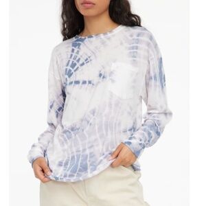 LACAUSA Tie Dye Long Sleeve Crewneck Tee Small Organic Cotton